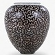 Per Weiss / Eget værksted.Kolossal krukke i stentøj med sort glasur og hvide stafferinger. Signeret.1 stk. på lager