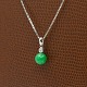 Halskæde i 14 kt. hvidguld med vedhæng i 18 kt. hvidguld med diamant og jadeit