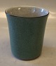 457-3613 Kgl. Grøn vase med gråt og guld 10.5 x 9.5 cm Kongelig Dansk  Craquelé, Craquele