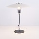 Lyfa Bordlampe med Hvide Metalskærme og Forniklet Stel 1940erne