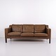 Stouby 3-Personers Sofa i Brunt Læder, Dansk Design, 1960’erne