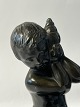 Just Andersen, Figur Dreng med konkylie i diskometal, Højde 18,0 cm