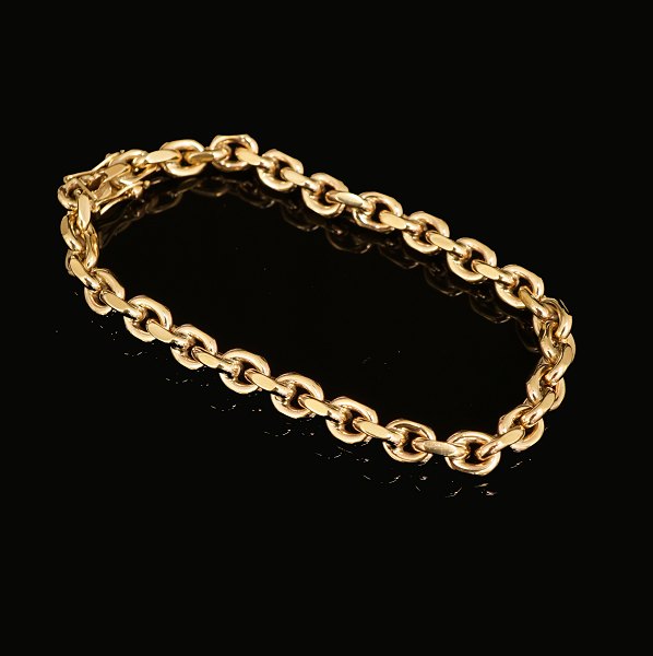 Scandia Affinerings Værk: Anker armlænke, 8kt guld. Ledlængde: 8mm. L: 19cm. V: 
19,8gr