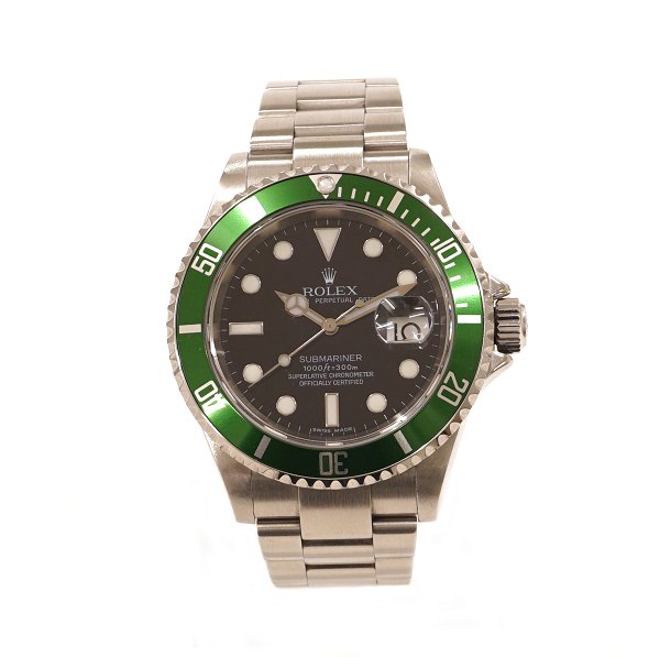 Rolex 16610LV Kermit. Z-serie årgang 2006-07. D: 40mm. Flot stand med 
servicepapirer fra Rolex.