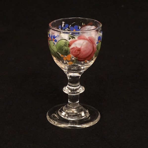 Emaljedekoreret glas. Fremstillet ca. år 1860. H: 8,8cm