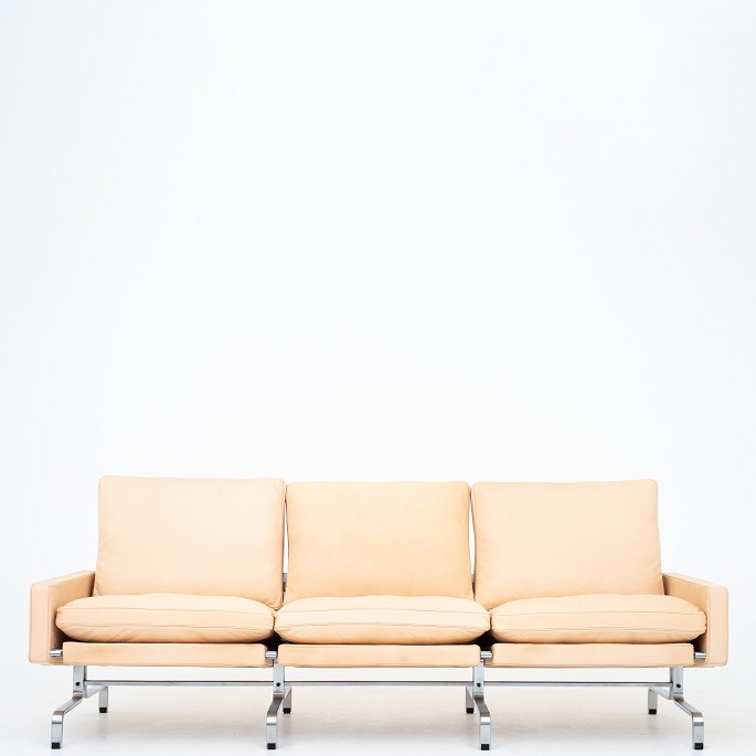 Poul Kjærholm / Fritz Hansen
PK 31/3 - Reupholstered 3-seater sofa in natural leather on brushed steel 
frame.
Contact us regarding stock
Renovated
