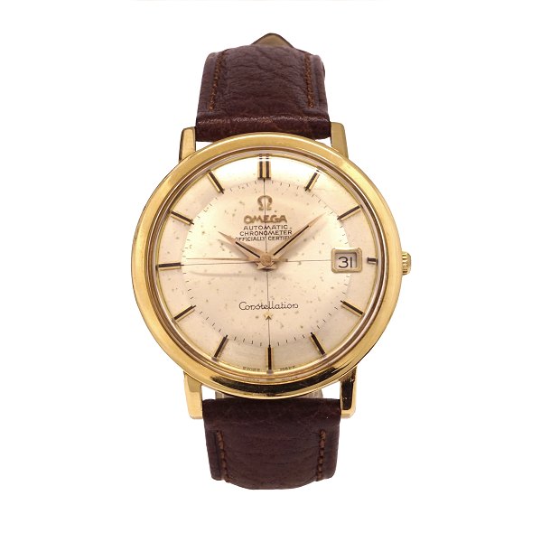 Omega Constellation. Automatic 18kt gold. Ref. 168004/14 SC-62.
Caliber 561.
Circa 1963.
D: 36mm