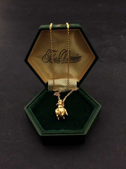 Gold-plated Flora Danica chain and pendant