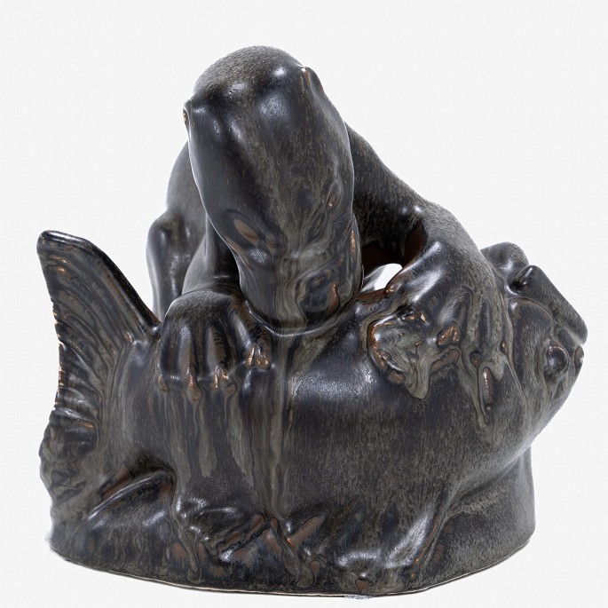 Hugo Lisbjerg / Saxbo
Sculpture of otter and fish in stoneware. Stamped.
1 pc. in stock
