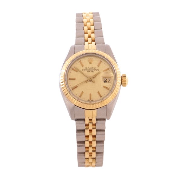 Rolex Oyster Perpetual Date gold and steel ref. 6917/3. Comes with papers dated 31.01.1984. D: 26mm