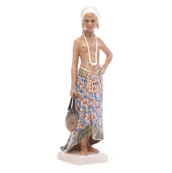 Dahl Jensen orientalsk porcelænsfigur, pige fra Sierra Leone. H: 25,5cm